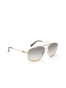 GUESS GUESS Men Green Lens & Gold-Toned Square Sunglasses with Polarised Lens GUS69736132PSG