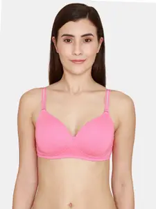 Zivame Women Pink Solid Lightly Padded T Shirt Bra