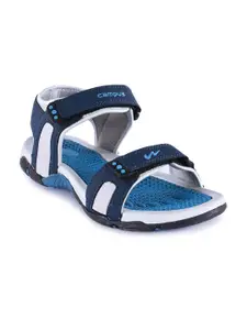 Campus Men Navy Blue & White Patterned Sports Sandals