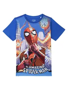 Marvel by Wear Your Mind Boys Blue Spiderman Printed T-shirt