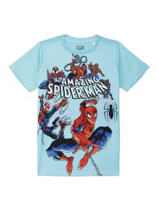 Marvel by Wear Your Mind Boys Blue Spiderman Printed T-shirt