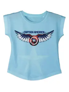 Marvel by Wear Your Mind Blue Extended Sleeves Captain America Regular Top