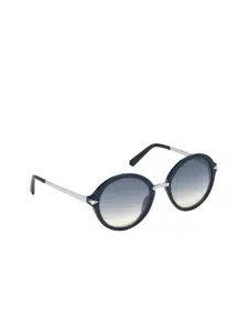 SWAROVSKI Women Blue Round Sunglasses with UV Protected Lens