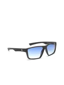 FILA Men Blue Lens & Black Square Sunglasses with Polarised Lens SF9480K5897SS