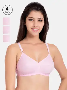 Souminie Pack of 4 Pink Cotton Everyday Bras