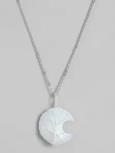 EL REGALO White Tree of Life Moon Shaped Handcrafted Link Necklace