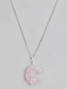 EL REGALO Pink Tree of Life Moon Shaped Handcrafted Link Necklace