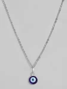 EL REGALO Blue & Silver-Toned  Evil Eye Bohemian Necklace