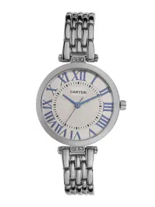 Sandy D Carter Women Silver Toned Stainless Analogue Watch SD-Carter-07-WH2