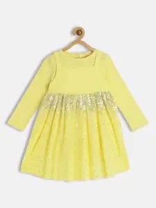 H By Hamleys Yellow Embellished Dress with Top