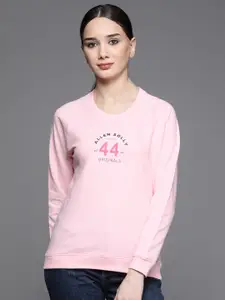 Allen Solly Woman Women Pink Pure Cotton Printed Sweatshirt