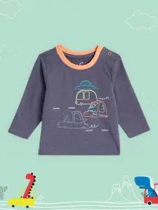 H By Hamleys Boys Navy Blue Vehicle Print T-shirt