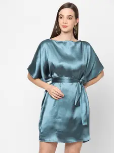 MISH Turquoise Blue Satin Sheath Dress