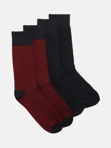 GANT Men Red & Black Pair Of 2 Self Design Regular Fit Socks