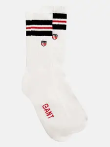 GANT Men White Solid Above Ankle-Length Socks