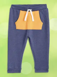 H By Hamleys Boys Navy Blue Solid Kangaroo Pocket Regular Fit Joggers