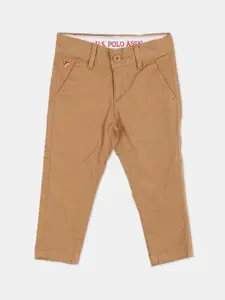 U.S. Polo Assn. U S Polo Assn Boys Brown Cotton Blend Trousers