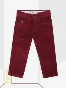 U.S. Polo Assn. Kids Boys Red Corduroy Trousers