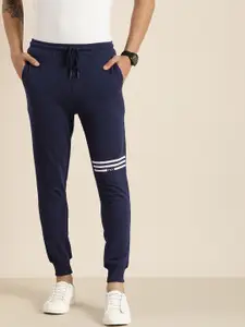 Invictus Indoor Men Navy Blue Joggers with Striped Detail