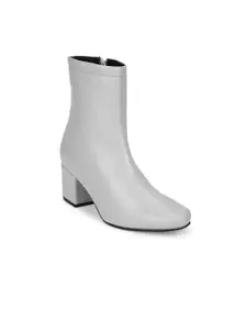Truffle Collection Grey High-Top Block Heeled Boots