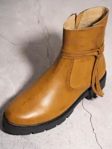 El Paso Women Tan Brown Flat Boots