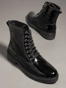 El Paso Women Black Pro Guard Ankle Casual Boots