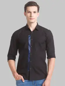Parx Men Black Slim Fit Opaque Casual Shirt
