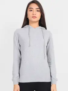 JoE Hazel Women Grey Hooded Sweatshirt