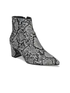 El Paso Women Grey Printed Heeled Boots