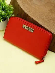 Apsis Women Red Solid Zip Around Wallet