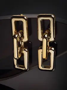 VOGUE PANASH Gold-Toned Square Drop Earrings