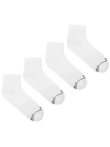 Dynamocks Men Pack Of 4 White Solid Ankle Length Socks
