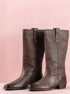Saint G Women Brown Leather Cowboy Calf Boots