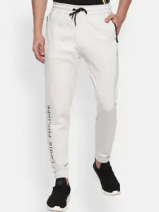 Louis Philippe ATHPLAY Men Cream Solid Pure Cotton Slim-Fit Joggers
