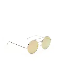 DressBerry Women Mirrored Lens & Gold-Toned Round Sunglasses MFB-PN-TSD-2973