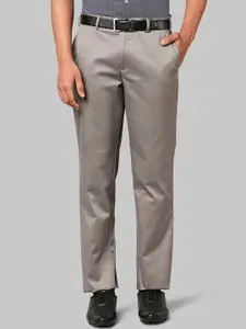 Park Avenue Men Grey Slim Fit Formal Trousers