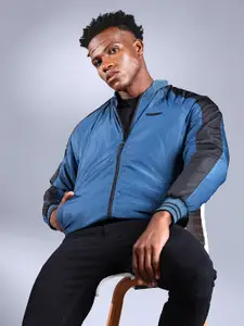 The Indian Garage Co Men Colourblock Slim Fit Bomber Jacket