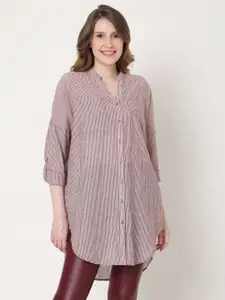 Vero Moda Women Purple Opaque Cotton Casual Shirt