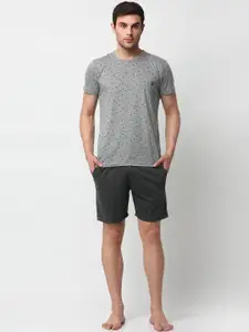 MACK JONNEY Men Grey Pure Cotton Tracksuit