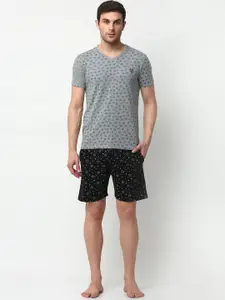 MACK Jonney Men Grey & Black Printed Track Suits