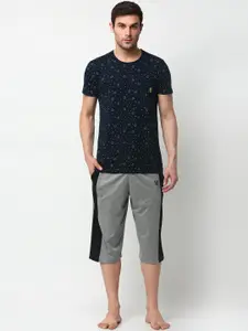 MACK JONNEY Men Grey Cotton Blend Track Suit