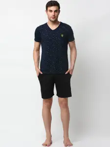 MACK Jonney Men Black & Navy Blue Track Suit