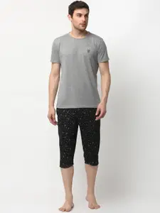 MACK JONNEY Men Grey Cotton Blend Track Suit