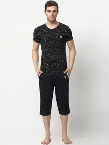 MACK JONNEY Men Navy & Grey Cotton Blend Track Suit