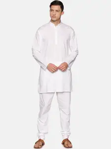 Sethukrishna Men White Regular Pure Cotton Kurta with Pyjamas