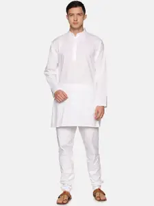 Sethukrishna Men White Regular Pure Cotton Kurta with Pyjamas