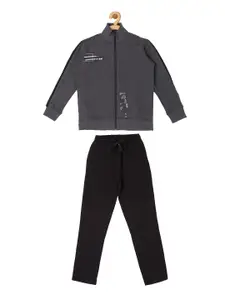 Sweet Dreams Boys Charcoal Grey & Black Solid Track Suit