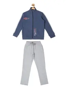 Sweet Dreams Boys Navy Blue & Grey Solid Track Suit