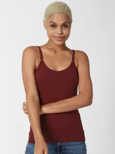 FOREVER 21 Women Maroon Solid Camisole