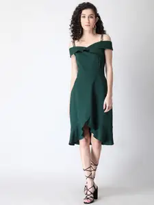 FabAlley Green Off-Shoulder Dress